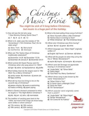 Christmas Music Trivia with Answers: A Journey Through Festive Knowledge