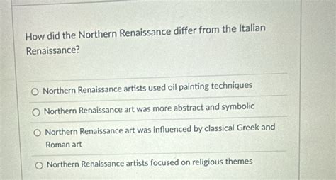 how did northern renaissance art differ from italian