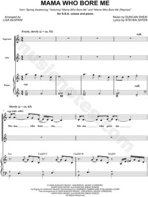 Mama Who Bore Me Reprise Sheet Music – Reflecting on the Deeper Layers of a Mother’s Love